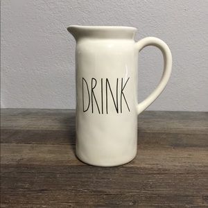 Rae Dunn Drink Water Pitcher Vase Large Letters